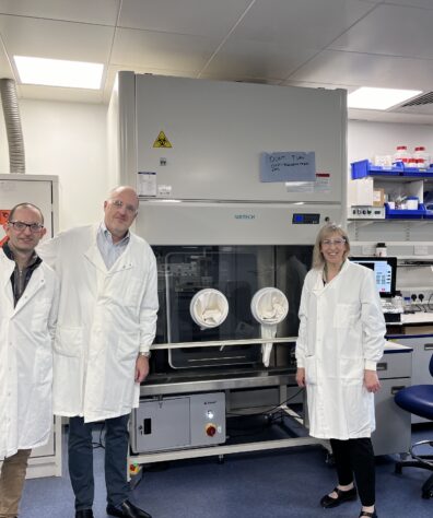 Professors Ricky Wildman and Felicity Rose with BMF’s CEO John Kawola